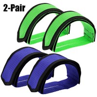 Fansport 2 Pairs Bicycle Feet Strap Bike Pedal Straps for Fixed Gear Bike (Blue and Green) - B07CWTKZS3
