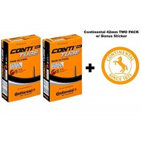 Continental Race 28" 700x20-25c Bicycle Inner Tubes - 42mm Long Presta Valve - TWO PACK w/BONUS Conti Sticker - B076H8RBVN