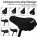 DAWAY Comfortable Bike Seat Cover - C7 Soft Gel & Foam Padded Exercise Bicycle Saddle Cushion Men Women Kids  Fit Spin Class  Stationary Bike  Mountain Road Bikes  Outdoor Cycling  1 Year Warranty - B07D27WH39