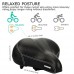 DAWAY Oversized Comfortable Bike Seat - C20 Soft Foam Padded Wide Leather Bicycle Saddle Cushion for Men Women Seniors  Fit Cruiser  Spin  Exercise Bikes & Outdoor Cycling  1 Year Warranty - B07DFH4GB7