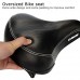 DAWAY Oversized Comfortable Bike Seat - C20 Soft Foam Padded Wide Leather Bicycle Saddle Cushion for Men Women Seniors  Fit Cruiser  Spin  Exercise Bikes & Outdoor Cycling  1 Year Warranty - B07DFH4GB7