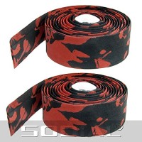 TOOGOO(R) 2 Pcs Red Black Handlebar Tape Wrap w Plastic Bar Plugs for Bike - B00IIE7IQ4