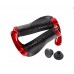 BlueSunshine The Comfiest Ergonomic Bicycle Handlebar Rubber Grips with Anti-slip Contoured Design and Aluminum Alloy Inner Ring Clamps - B074681BK8