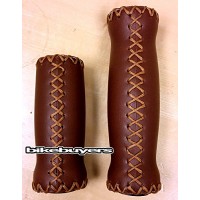 Velo Vinyl Leather Grips for Multi-Speed  127mm & 92mm Grips - Brown  for 7/8" handle bars of beach cruiser bikes - B00MYQZCNS