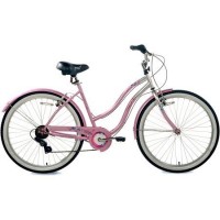7 Speed Beach Cruiser Bike Womans Pink Bicycle For Women Bikes Cycling Cycle Fitness Steel Frame Comfort Saddle NEW - B06XWF47GF