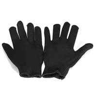 Black Stainless Steel Wire Safety Anti-Slash Gloves - B0752BSSLC