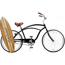 Fito Anti-Rust & Light Weight Aluminum Alloy Frame  Marina Alloy 1-speed for men - Black/Brown seat  26" wheel Beach Cruiser Bike Bicycle - B0173UUC4I