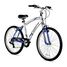 Skroutz Cruiser Bike 26" MenS 7 Speed Dual Suspension Fitness Cardio Equipment Blue/Silver - B074WCCSBQ