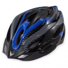 Generic Cycling Bicycle Adult Bike Safe Helmet Carbon Hat With Visor 19 Holes Blue - B00DU7BTRS